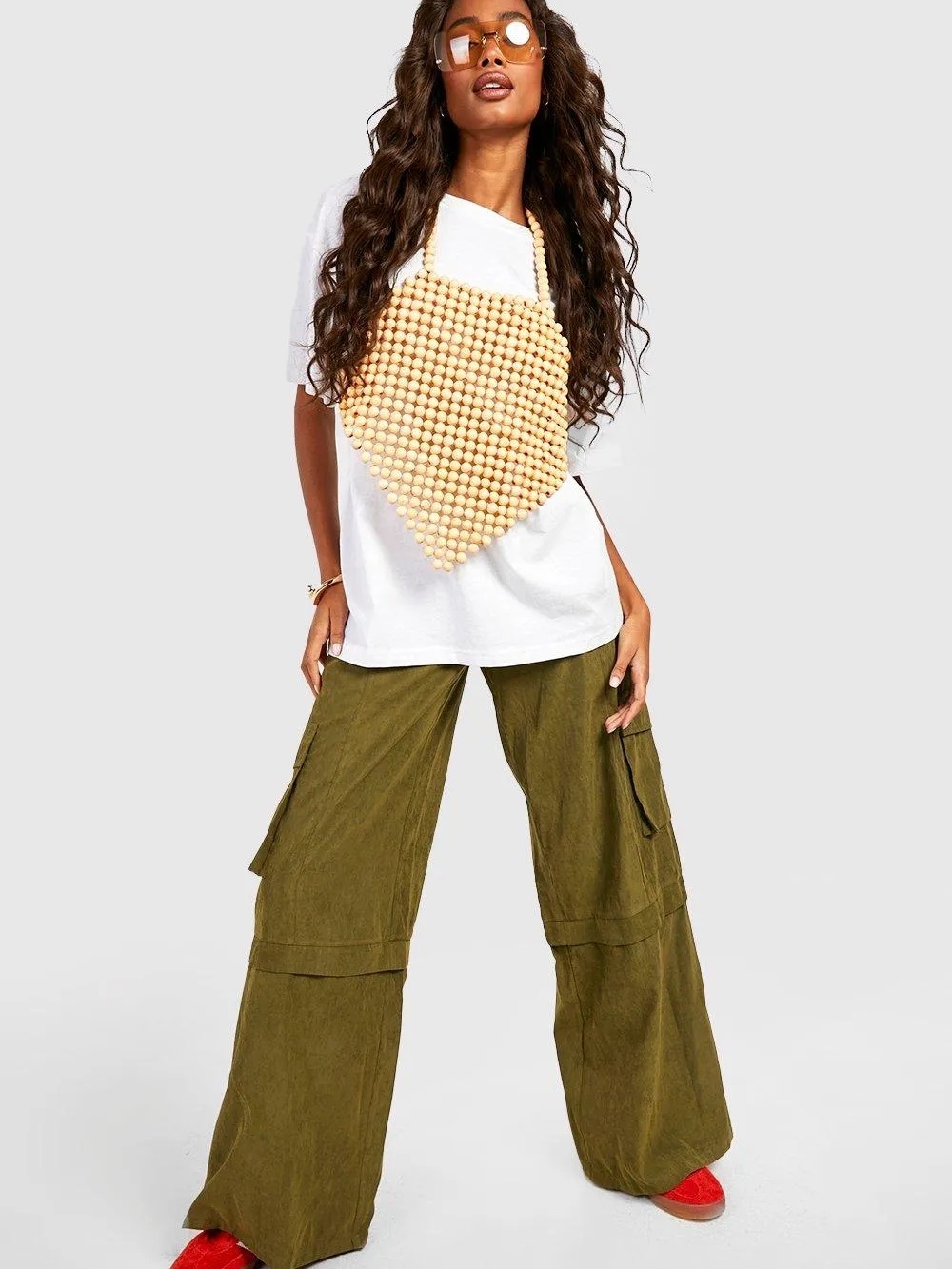 Wooden Bead Halterneck Crop Top